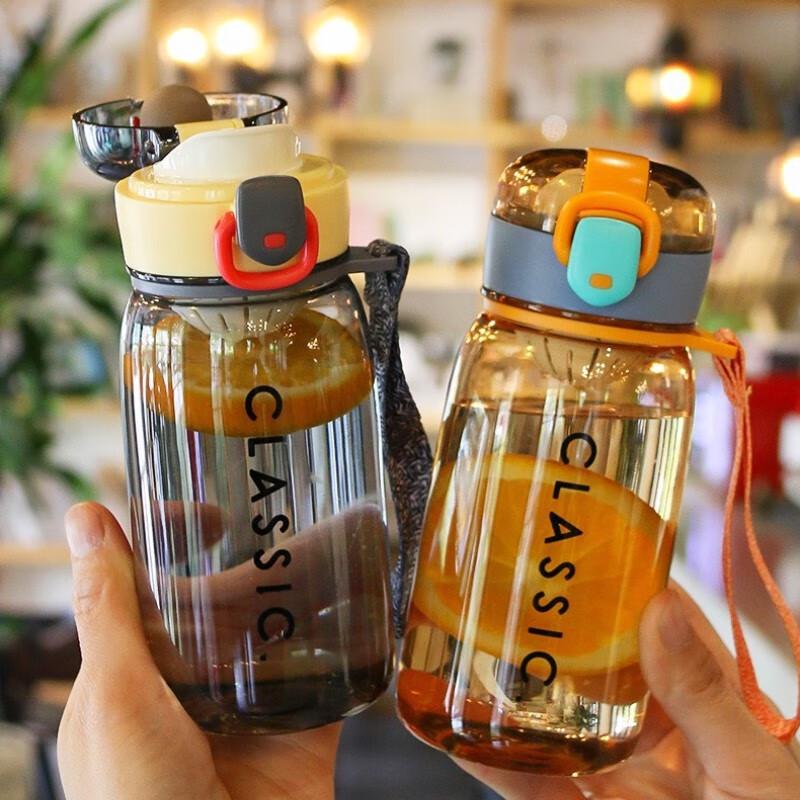 Zt Simple Plastic Water Bottle with Glass Liner & Tea Infuser 400ml