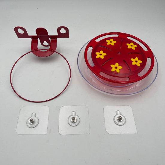 Okenní krmítko pro kolibříky se silnými přísavkami, snadno se čistí a doplňuje, nepropustné plastové krmítko pro ptáky s 5 krmnými otvory pro milovníky ptáků