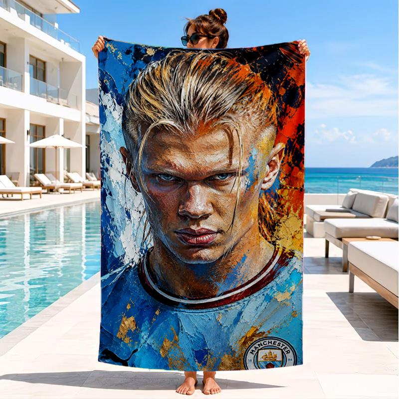 Haaland's Number 9 Journey Beach Towel, Quick-drying, Easy To Care For, Suitable for Both Fitness and Beach Vacations,Sports Essential