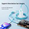 120W Super Fast Charging 3-in-1 Data Cable for Huawei, Type-C, Apple, and Android Devices