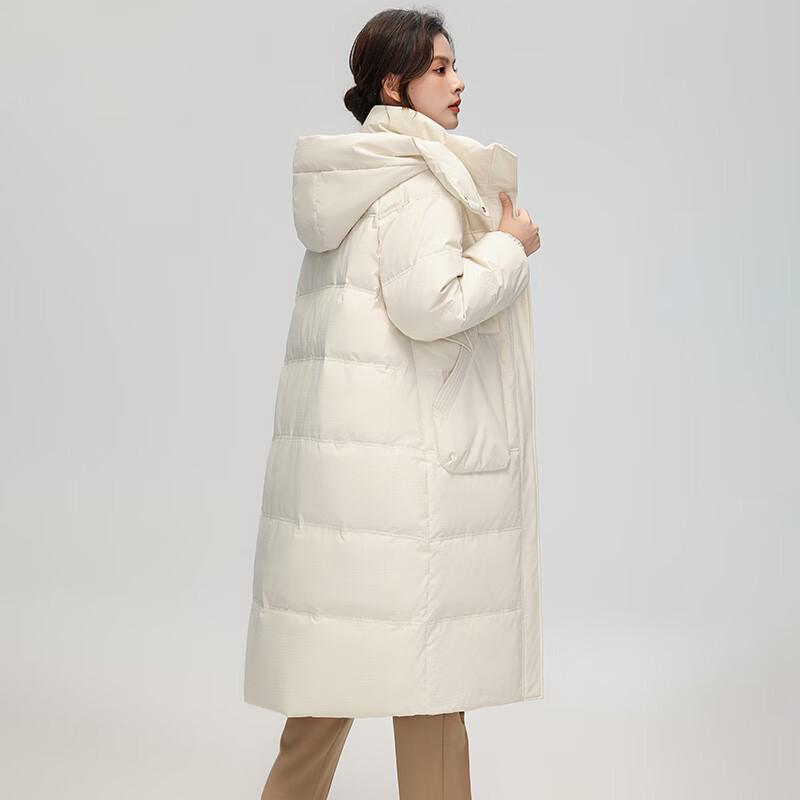 SNOWFLYING Women's Loose Fit Hooded Duck Down Jacket