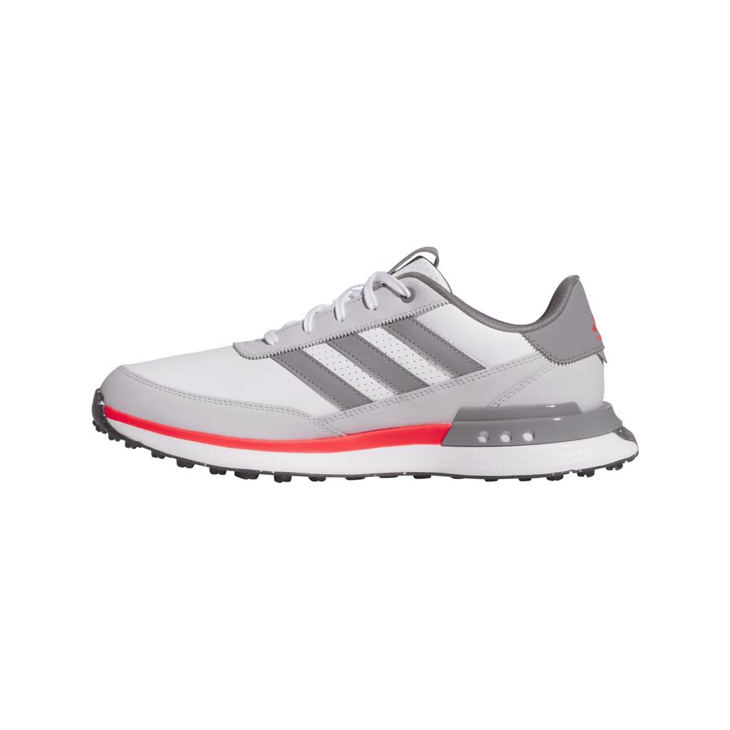 Adidas Golf S2G SL Leather Golf Shoes, Size 24, Men's, White/Grey Three/Lucid Red, Size 25.0 cm, 2E