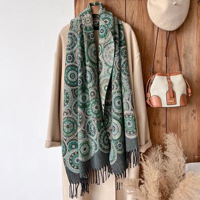 Hersteller Baumwollschal Stola Kreis Herbst Und Winter Lang Damen Warm Fransen Jacquard Stola Mehrzweckstola