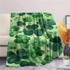 1PC Four-leaf clover Print FlAannel Blanket, High quality Comfortable for All Seasons, Home Decor, Warmth and Comfort
