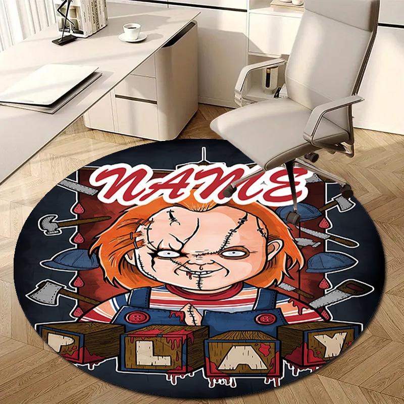Personalized C-Chucky Round Chair Office Rug - Perfect for Mat, Office Chair & More - Ideal Gift for Birthdays and Holidays