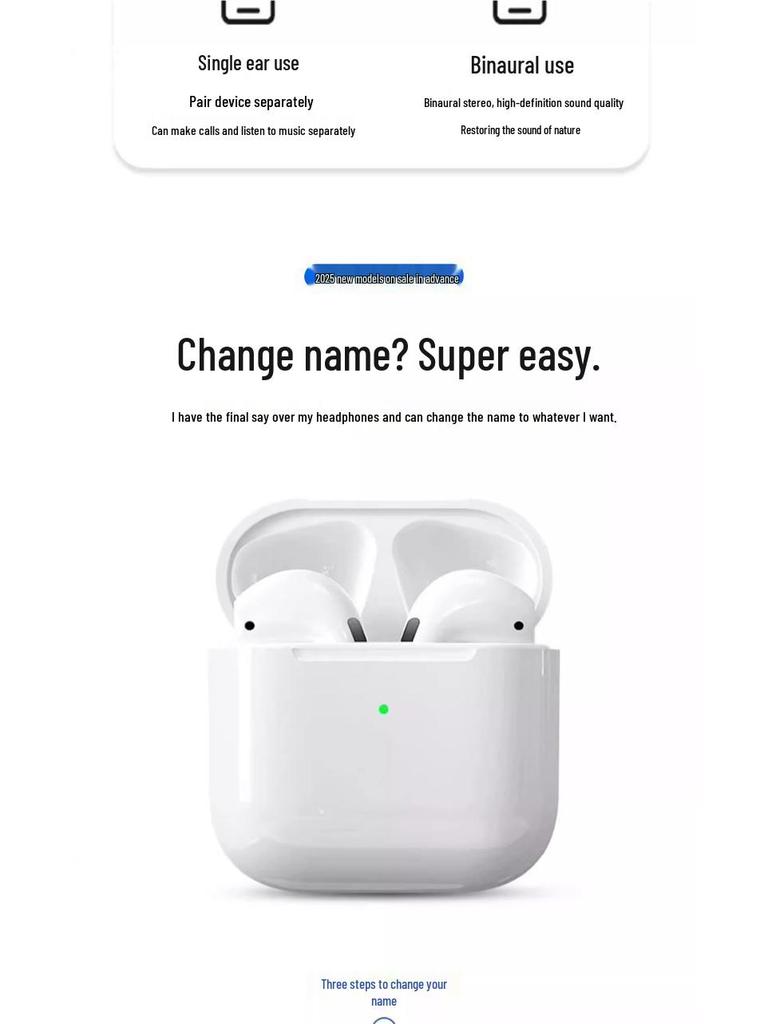 2025 Huaqiangbei 7th Gen Wireless Bluetooth Headphones: Noise-Cancelling, Original High-Quality Sound, Semi-In-Ear.