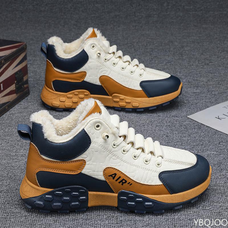 Fashionable Casual Comfort Running Flats High Top Snow Boots Men Platform Warm Cotton Shoes Male Thick Sneakers Winter Shoes