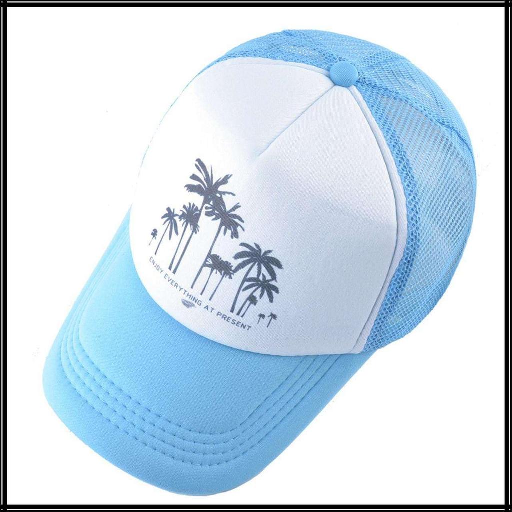 Tropisk palmetre mesh-caps sommerhatt fritid utendørs unisex CZ789 [White Fang] (rød)