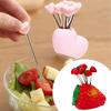 Tiny Forks For Appetizers Fruit Dessert Forks Heart Strawberry Shape 10 Pieces Reusable Picks Kitchen Utensils Set With Storage
