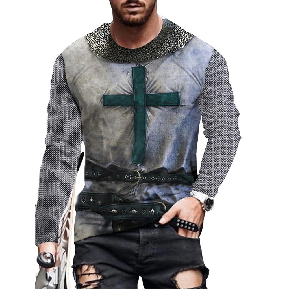 Men's Long sleeve T-shirt Casual New 3D Printing Tops Tees Fashion Christmas Eve T Shirt Anniversary Clothing