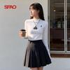 SPAO Korean-Style Lettuce-Edge Bear Embroidery Long-Sleeve Knit Base Layer