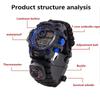Waterproof Watch Multifunctional Outdoor Survival Rope Bracelet Adjustable Adventure Bracelet