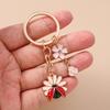 Portachiavi Insetto Coccinella Smaltato Carino Portachiavi Fiore Ciondoli per Donna Ragazze Decorazione Borsa Portachiavi Fatto a Mano Fai da Te Gioielli Regali
