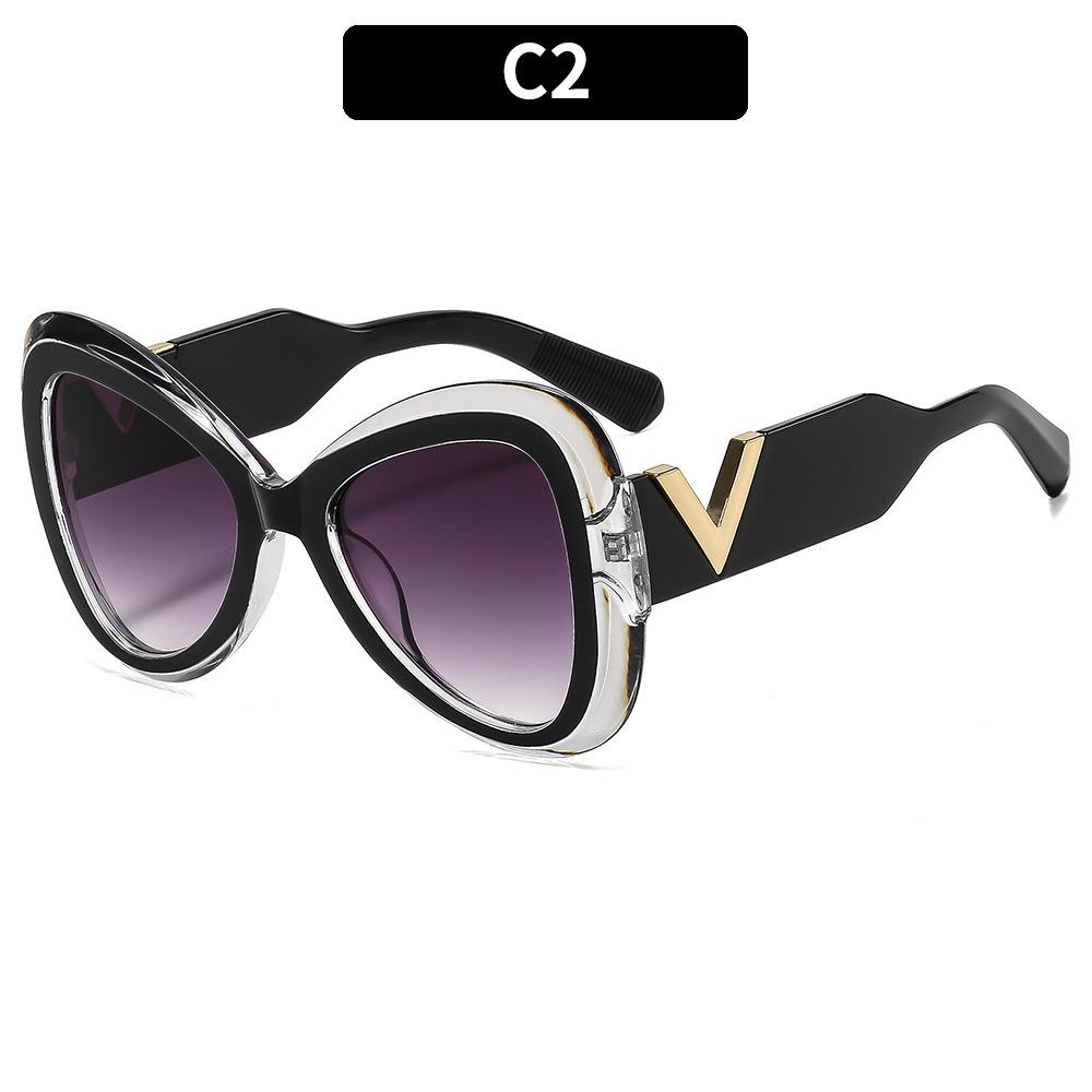 Women's sunglasses, fashionable large-frame butterfly sunglasses