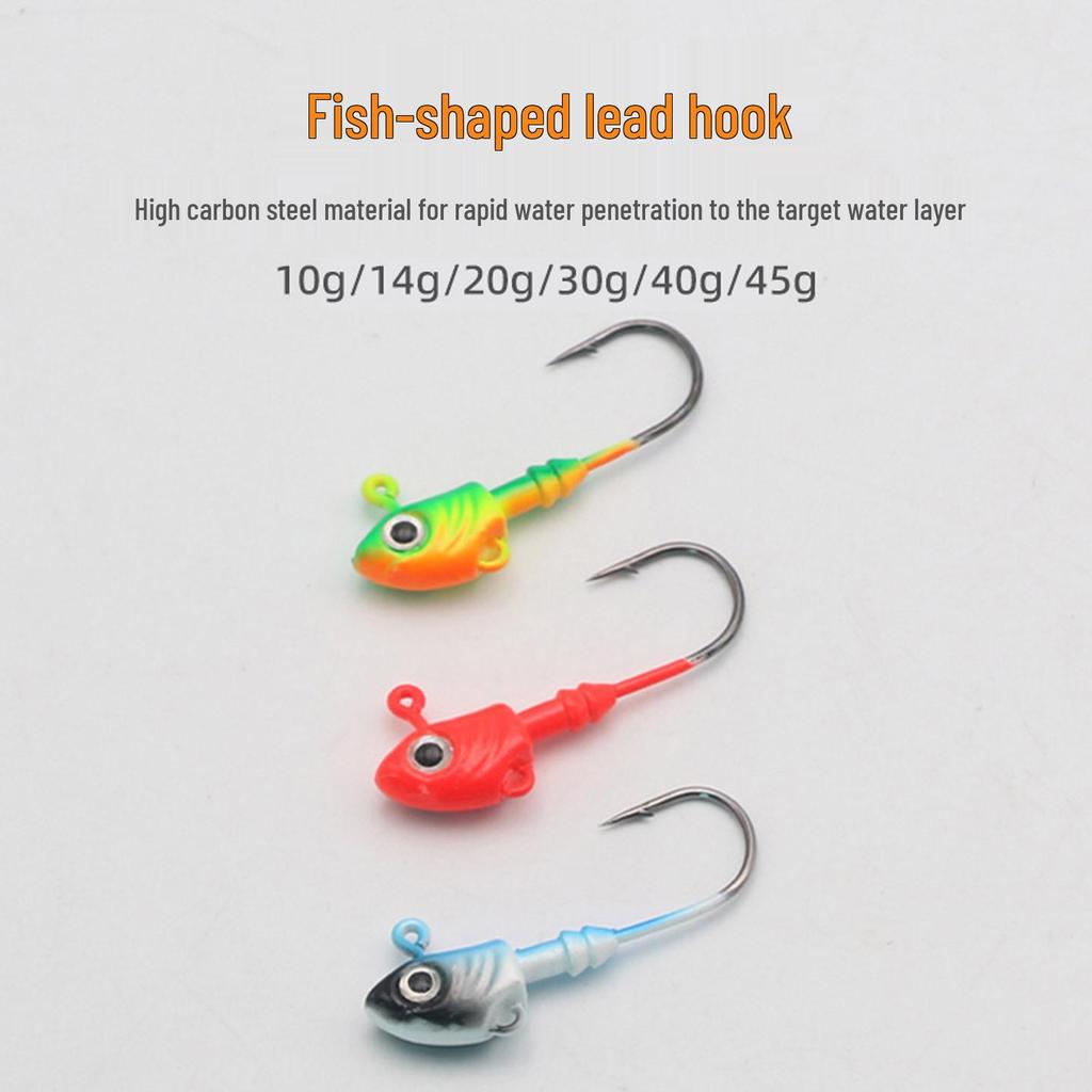 Fish Head Jig: 40g/45g Soft Bait for Long Cast, Sea Bass & Bass Lure