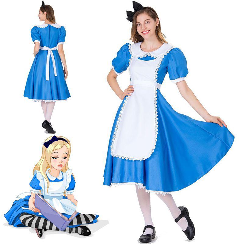 Costume da Cameriera Alice nel Paese delle Meraviglie Abito Traspirante Squisitamente Realizzato!