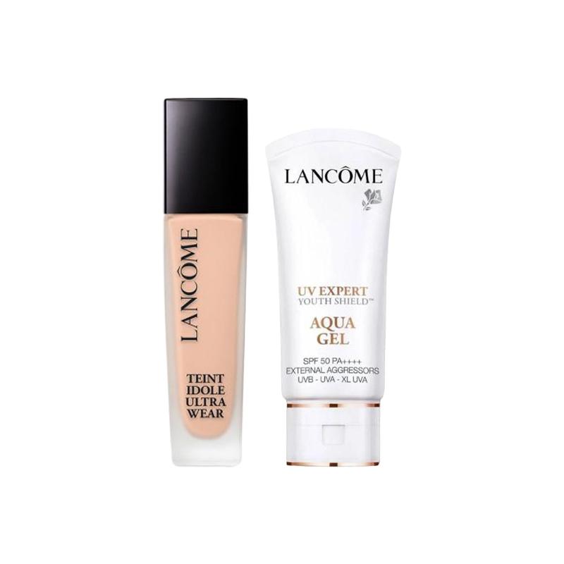 Lancôme Small white tube sunscreen long-lasting liquid foundation skin care set repair + Two-piece set: sunscreen 30ml + liquid foundation #P-01 30ml белый