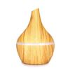 300ml Wood Grain Flat Mouth Humidifier with Touch Night Light - USB Mini Aromatherapy and Desktop Companion