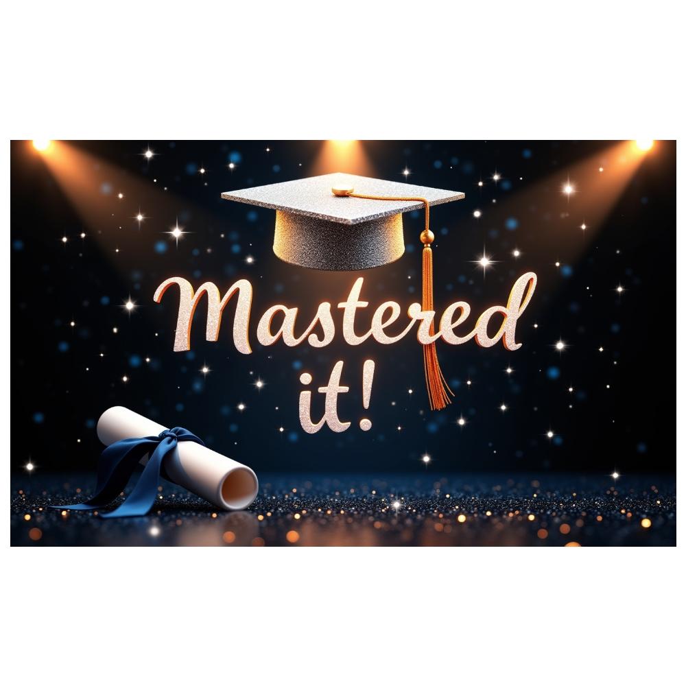 Master's Celebration Background Dark Background Graduation Event Backdrop Graduation Ceremony Banner Academic