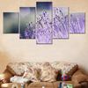 5 Pieces Colorfull Canvas Wall Arts Poster Painting Flowers  Lavender Flowers Bokeh Wallpaper Modular Decorative Picture Artwork No Frame