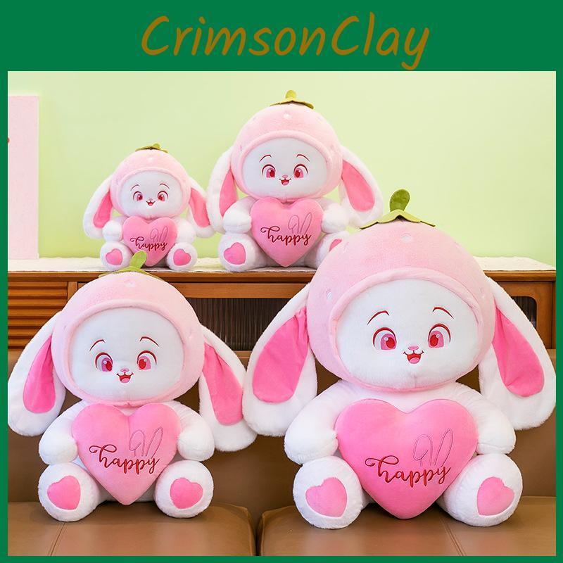Rabbit Strawberry Cuddly Plush Toy Cute Cartoon Girl Children Holiday Gift Doll