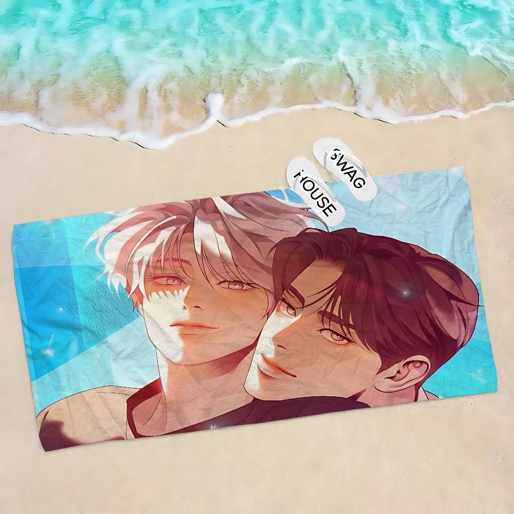 Pearl Boy BL Anime Microfiber Printed Beach Towel Mountain Climbing Yoga Beach Swimming Running Absorbent Soft Towel