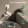 EU Plug Power Strip with 3 USB Type C Fast Charge, Multiple Socket Wall Plug Adapter Electric Outlet Surge Protector for Home