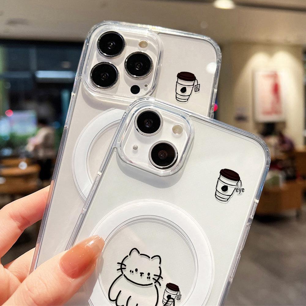 Cute Kitten Magnetic Case for iPhone 17 ProMax - Large Hole Design for iPhone 16/15