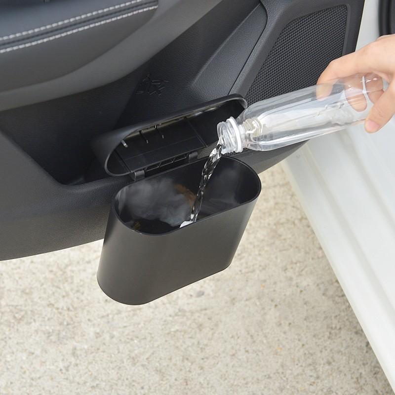 Auto Mülleimer Hängend Fahrzeug Müll Staubbehälter Aufbewahrungsbox Kunststoff Drückbarer Mülleimer Auto Organizer Auto Innenraum Zubehör