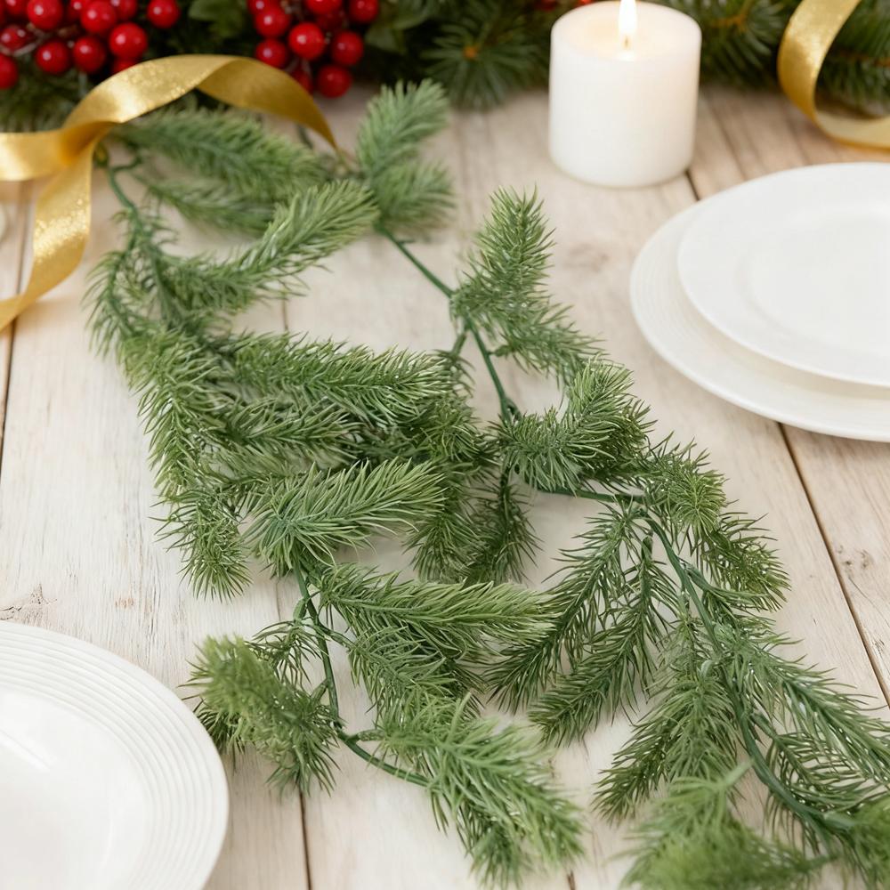 1/3pcs Artificial Plants Pine Needle Vine Christmas Tree Room Decor Outdoor Garden Home Festival Party Wedding Photography Props