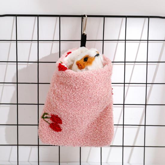 Hamster Sleep Pouch Hangable Windproof Bite Resistant Load-bearing Rest Embroidery Easy Access Hamster Sleeping Bag Pet Cage