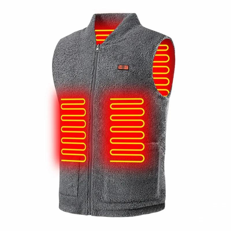 Zimní USB vyhřívaná vesta 3-rychlostní nastavitelná teplota samonahřívací vesta pratelná bez rukávů topná bunda pro outdoorový sport