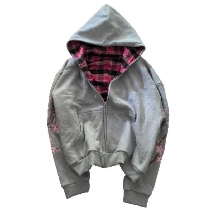 Unisex Hooded Zip-Up Long Sleeve Sweatshirt