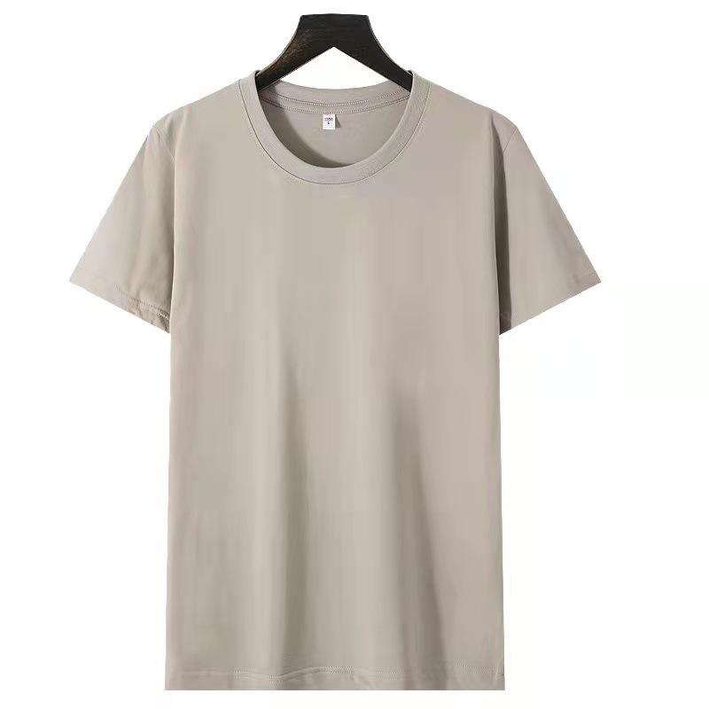 

180g Pure Cotton Men s Slim Fit Round Neck Short Sleeve Shirt 4XL