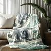 100 Dollar Bill Print Flannel Throw Blanket, Funny US Currency Money Pattern Soft Warm Nap Blanket for Sofa Office Bedroom Dorm