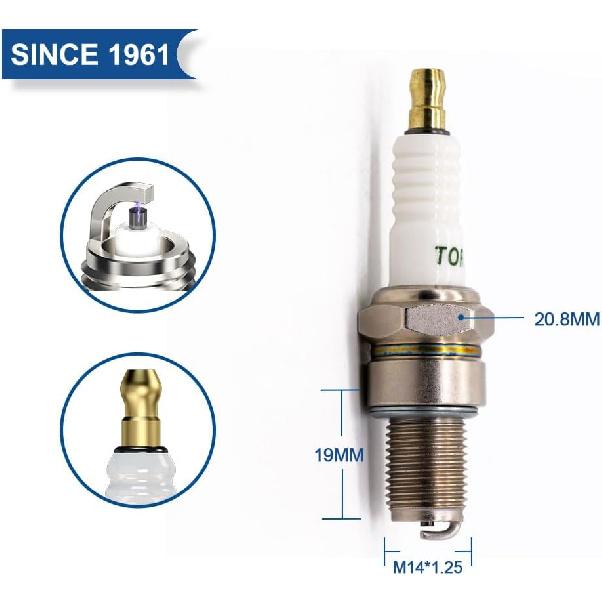 

PK4 TORCH F8C Spark Plug Replacement for NGK (2411) B8ES, Honda 98079-58840, Yamaha Yfz450 2007/Blaster 2000, Suzuki 550 GT 1975, Champion N3C, Denso