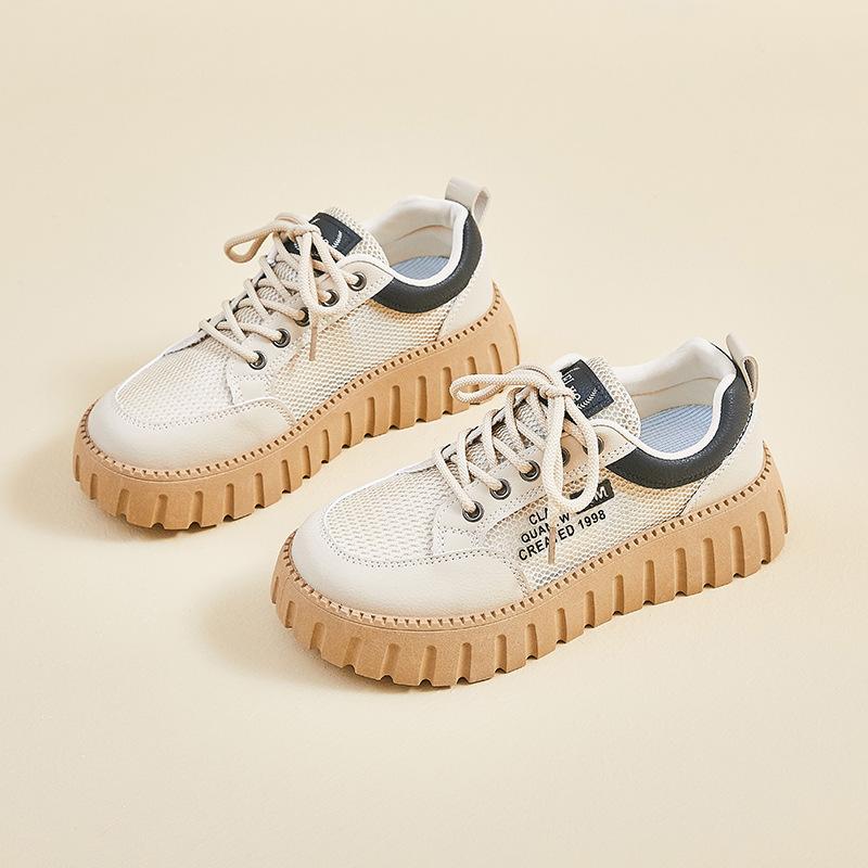 

Новая летняя белая обувь для студенток, увеличивающая рост, сетчатая дышащая обувь для скейтборда, повседневная обувь 40