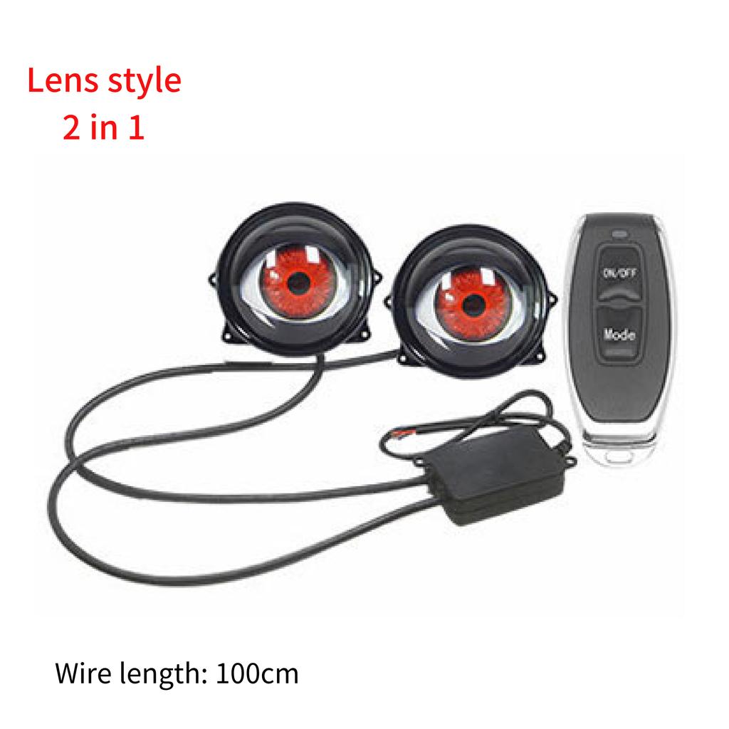 3 Inch Car LED Devil Eyes Demon Evil Eye Lenses 12V 36V For Car Remote Control Eyes Retrofit Kits Fitting Auto Light Accessorie