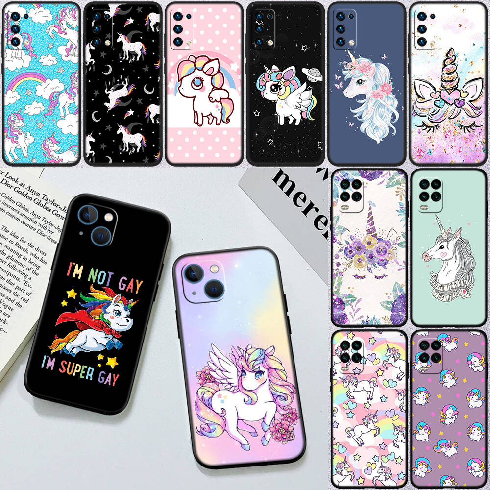 Cartoon Unicorn Phone Case for Xiaomi Poco C40 C51 C50 C55 C65 C71 C75 C85 F8 F7 F6 F5 F3 F2 X7 X6 X4 X3 M7 M6 M5 M4 M3 M2 Pro