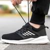 Fashion Work Safety Shoes Lightweight Breathable Mesh Work Sneakers Steel Toe Work Shoes Black Protective Work Sneakers for Men Women