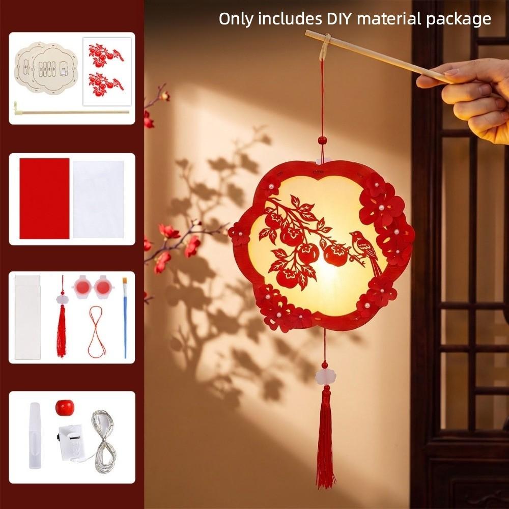 LED Light DIY Lantern Material Kit Blessings Glowing Lantern Festival Lantern Luminous Handmade Chinese New Year Lamp Lantern