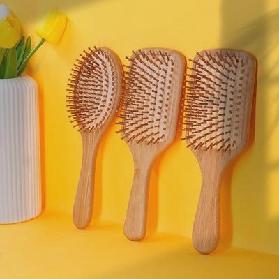 Pettine Massaggiante per Cuoio Capelluto con Cuscino d'Aria in Bambù - Pettine per la Cura dei Capelli Lisci, Setosi e Senza Nodi