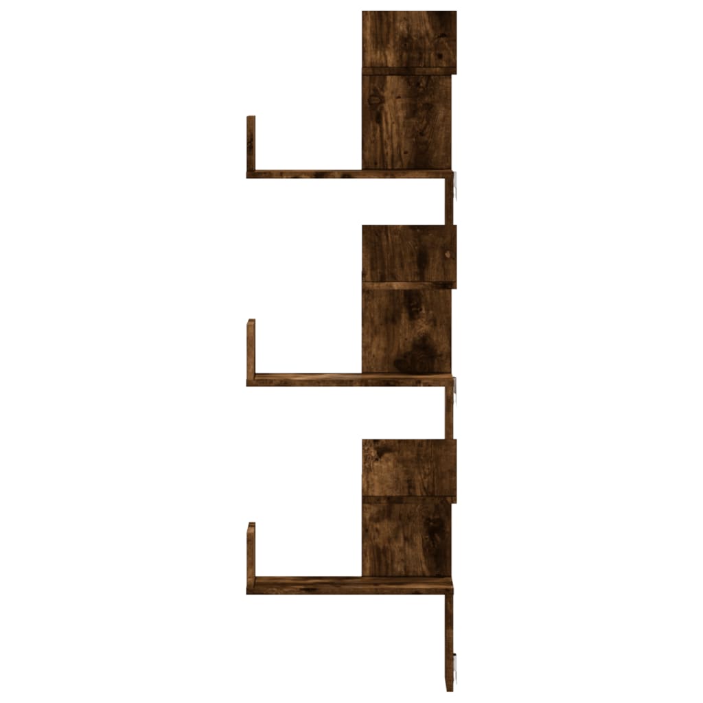Vidaxl Corner Wall Shelf, Smoked Oak, 45X45X147 Cm