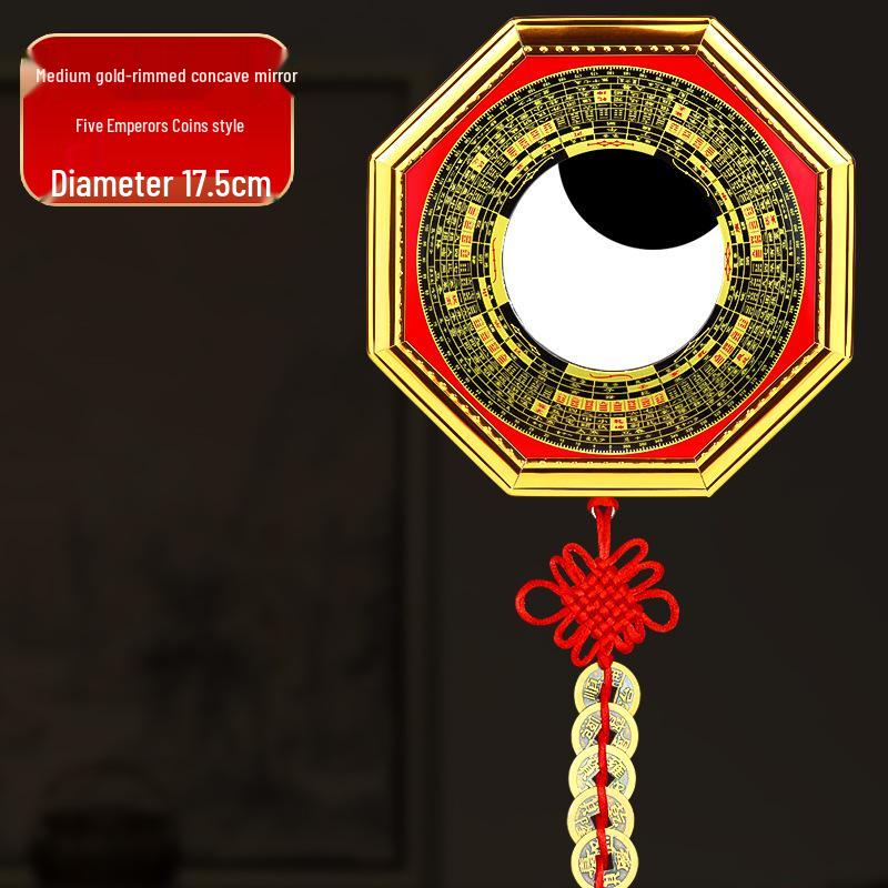 Gold Edge Compass Bagua Mirror for Door/Window Hanging