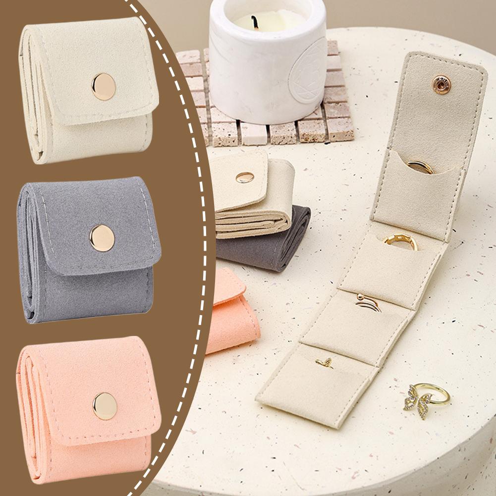 Cute Mini Travel Jewelry Organizer Bag Portable Foldable Necklace Ring Earrings Packing Bag Small Storage Bag For Accessories