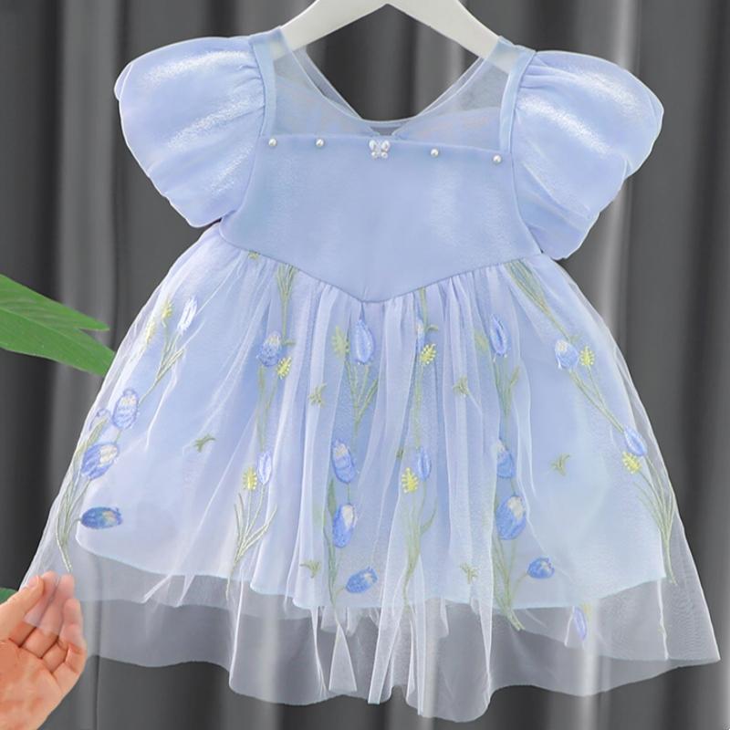 Rochii cu Tulle cu Aripi pentru Fete Vară Nouă Coreeană Copii Prințesă Rochie de Petrecere Pentru Bebeluș 1 Până la 5 Ani Costum Copii Fuste pentru Copii Mici
