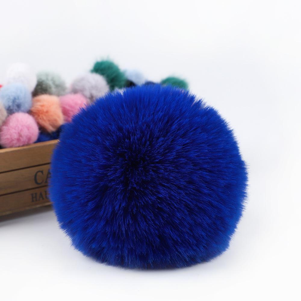 1 Pieces Faux Fox Fur Pom Pom Balls DIY Hat Beanie Accessories with Elastic Loop for Hats Keychains Scarves Gloves Bags Shoes