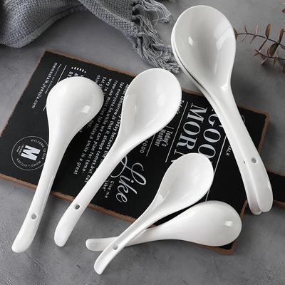 Ru Han Long-Handled Ceramic Soup Spoon