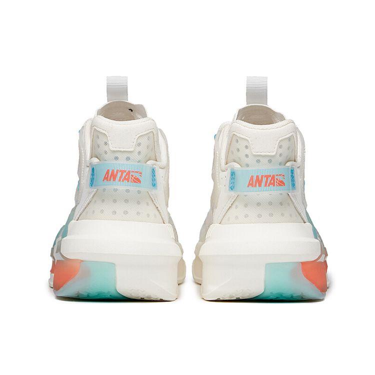 Anta Badao Fabric Synthetic Leather Wrap Warm Non-Slip Low-Top Skate Shoes Women Skate Shoes White Orange Blue 122138081-1