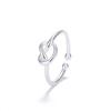 Heart-Shaped Woven Knot Open Ring - Korean Style Fashionable Simple Design